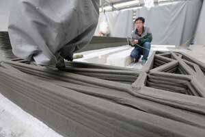Construction of a building using a 3D printer